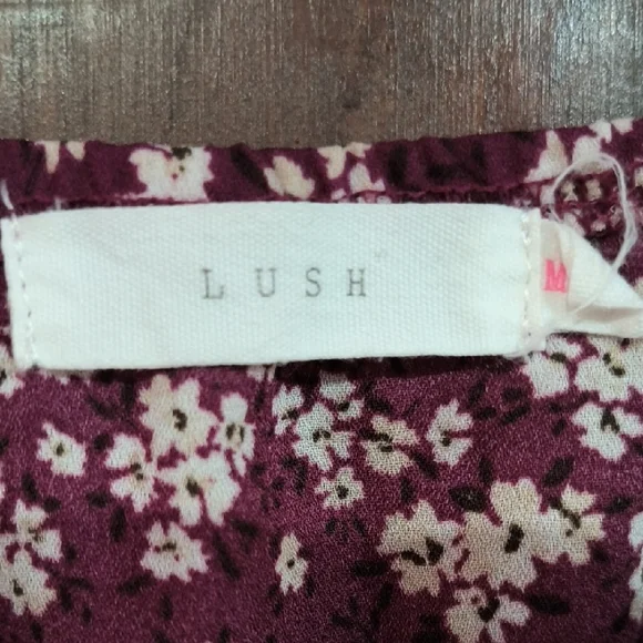 Lush Purple Floral Square Neck Blouse - Picture 2 of 6